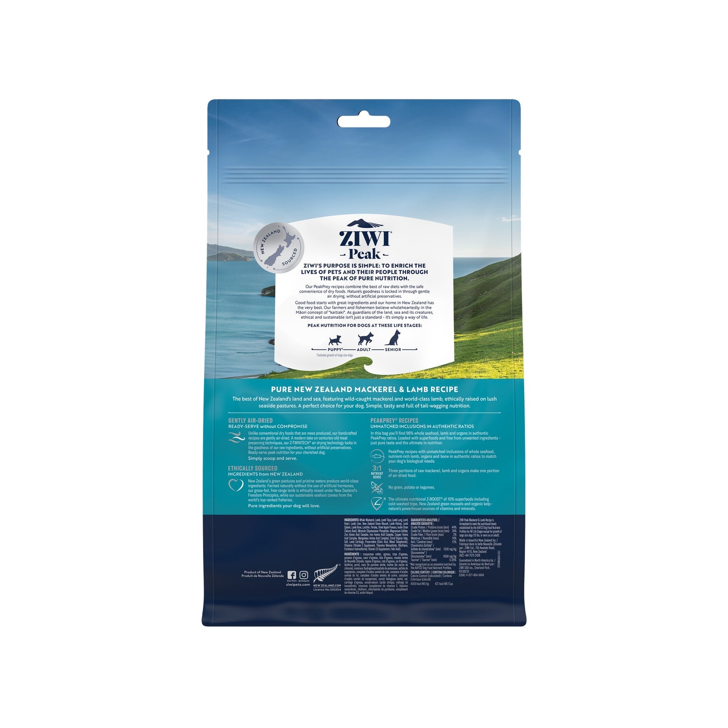 Ziwi Peak Air Dried Mackerel & Lamb Recipe Dry Dog Food