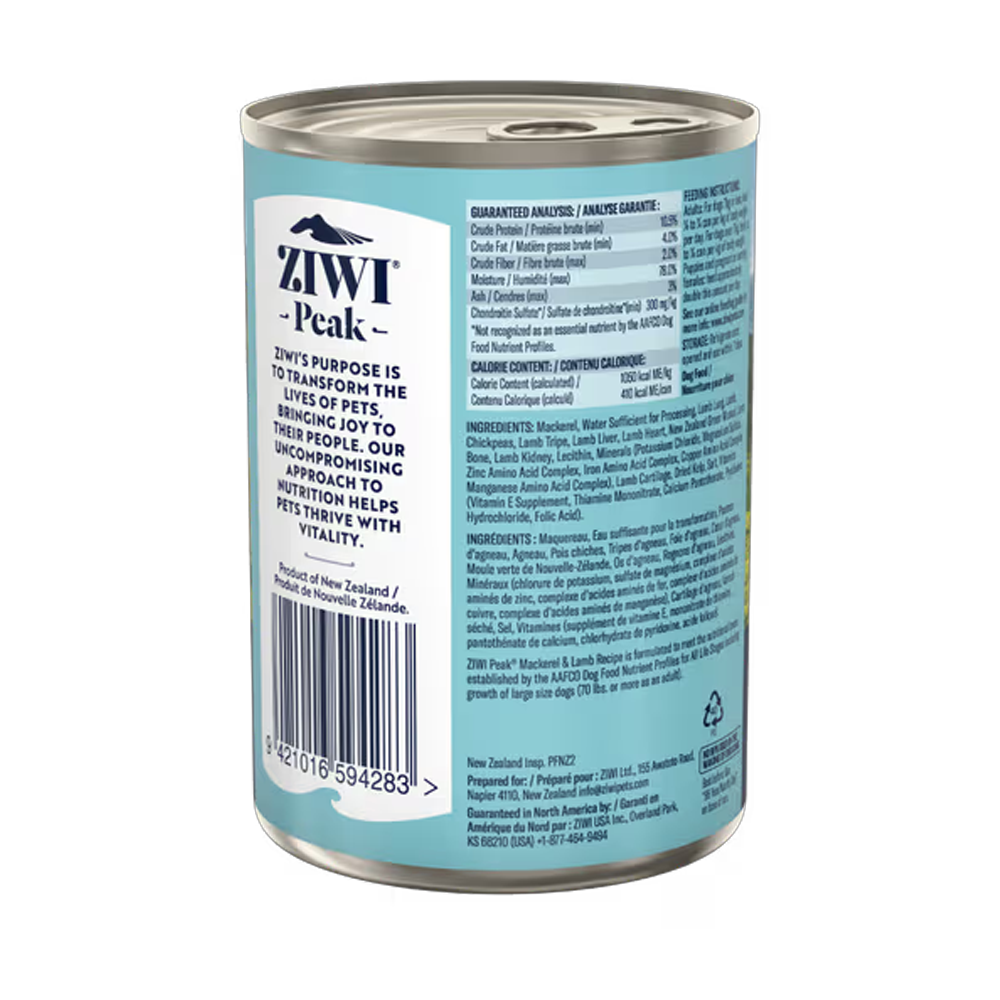 Ziwi Peak Mackerel & Lamb Wet Dog Food