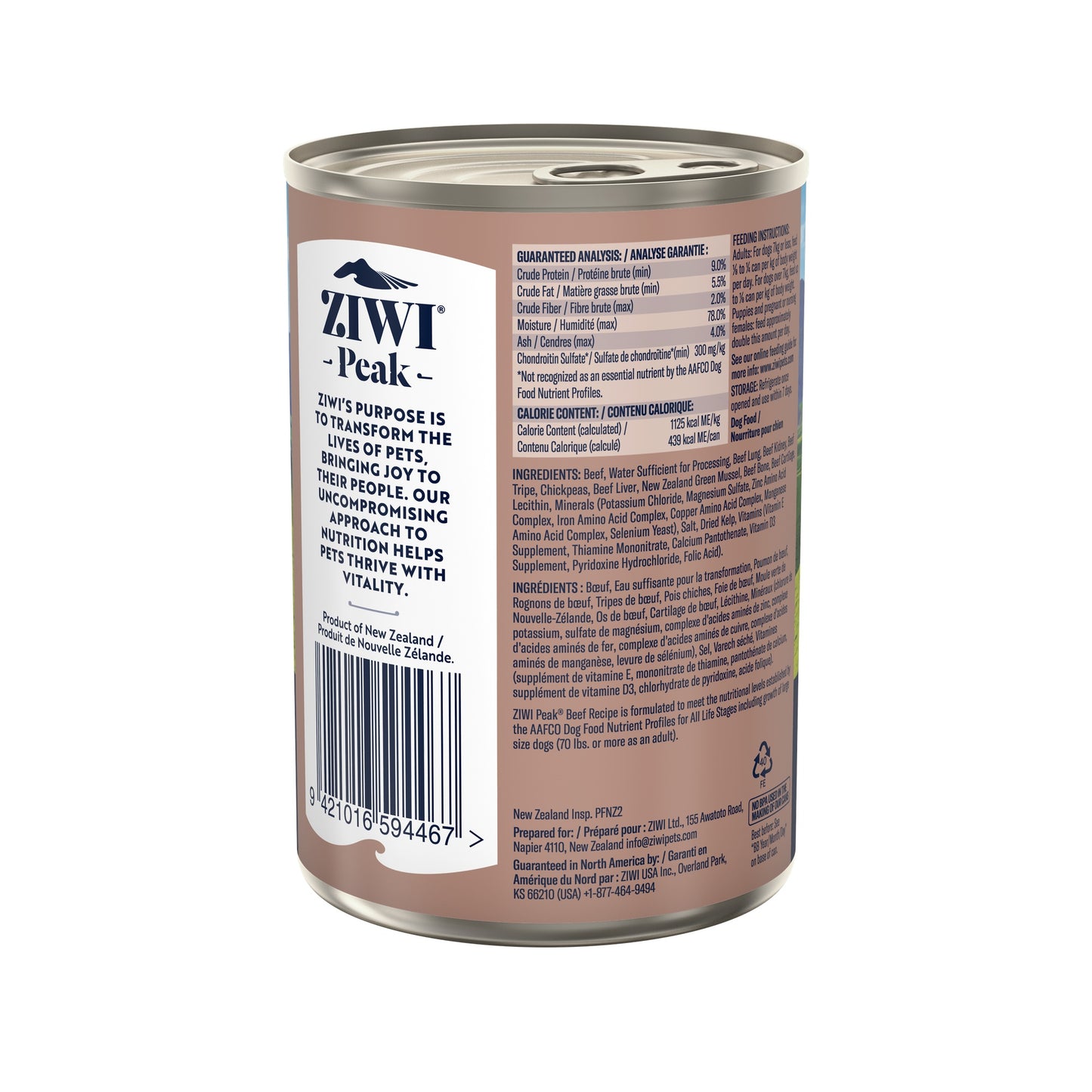 Ziwi Peak Beef Recipe Wet Dog Food