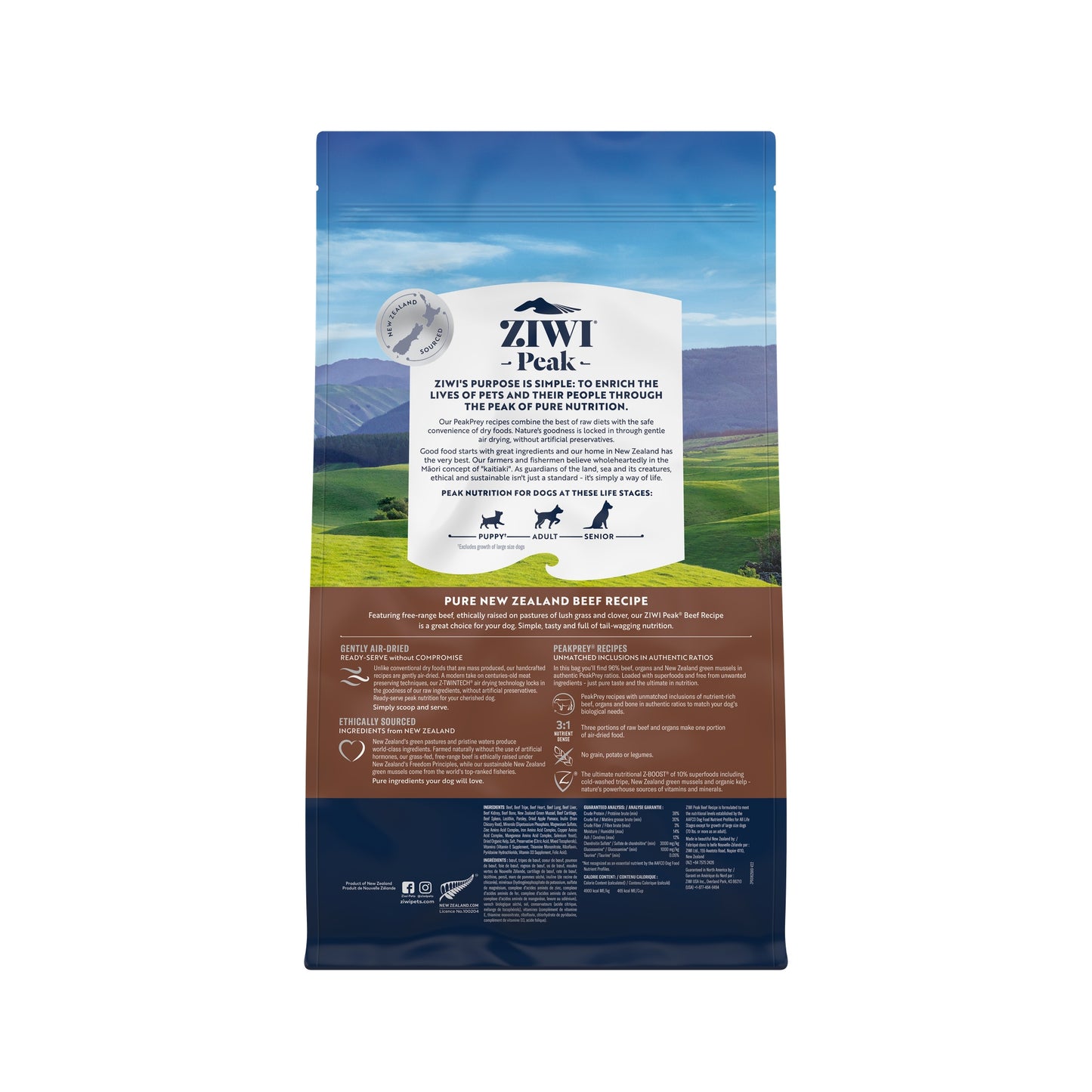 Ziwi Peak Air Dried Beef Recipe Dry Dog Food