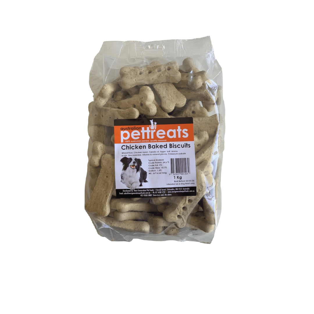 Australian Pet Treats Chicken Baked Biscuit Dog Treats 1kg