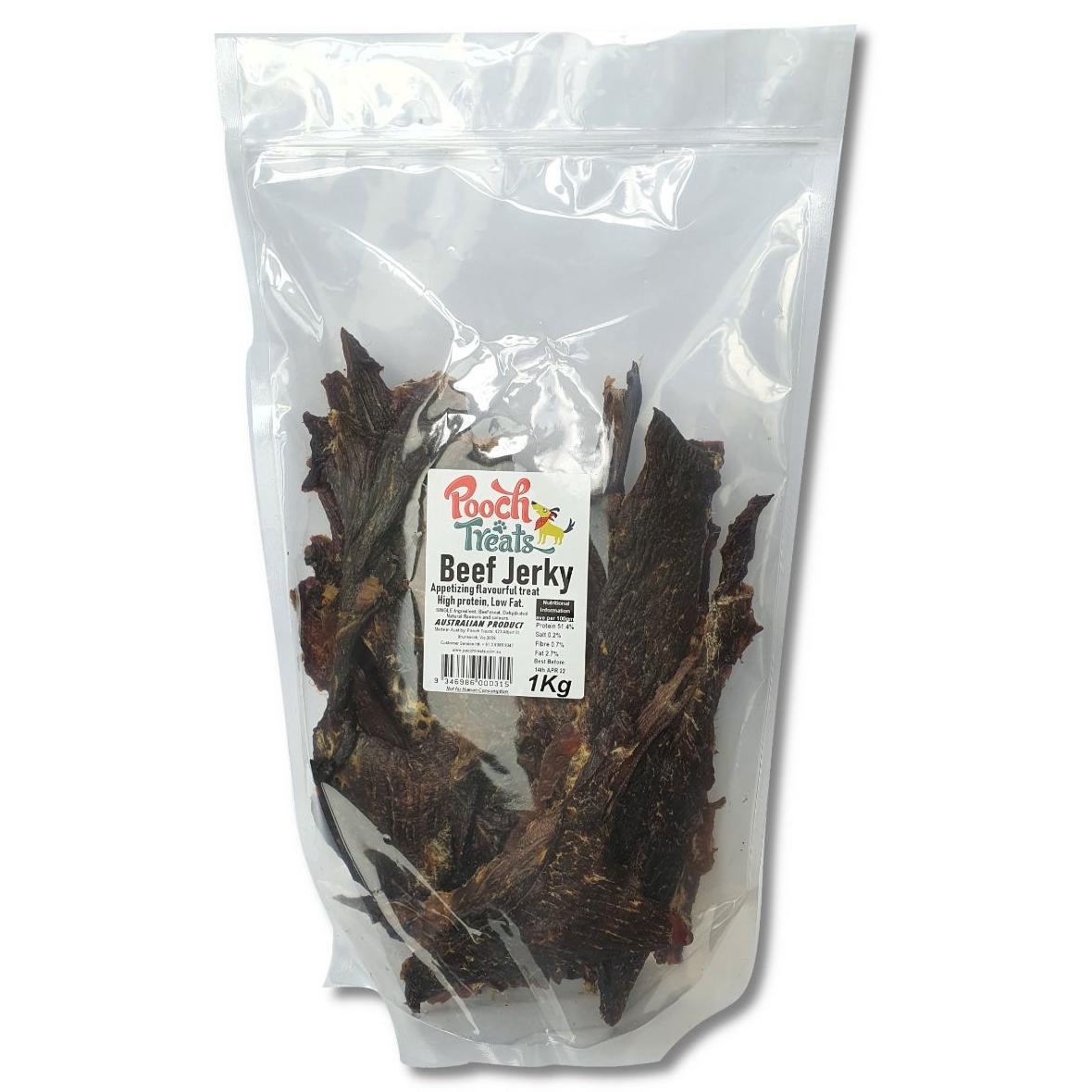 Pooch Treats Beef Jerky Dog Treats 1kg