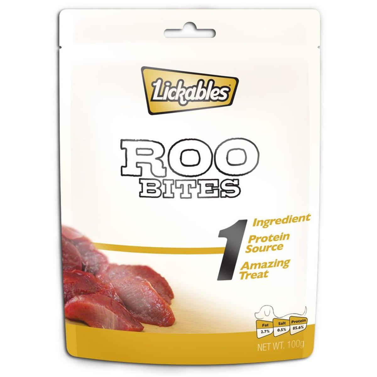 Lickables 1 Roo Bites Dog Treats 100g