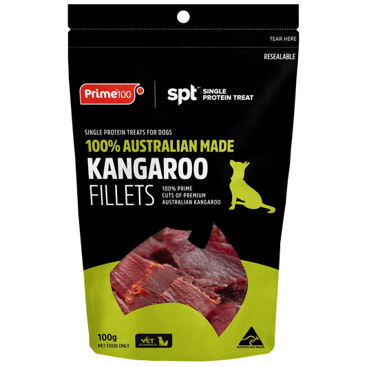 Prime100 Spt Kangaroo Fillet Dog Treats 100G