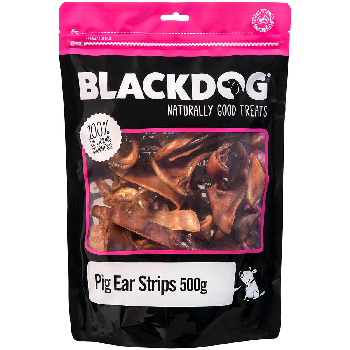 Black Dog Pig Ear Strips Dog Treats 500G