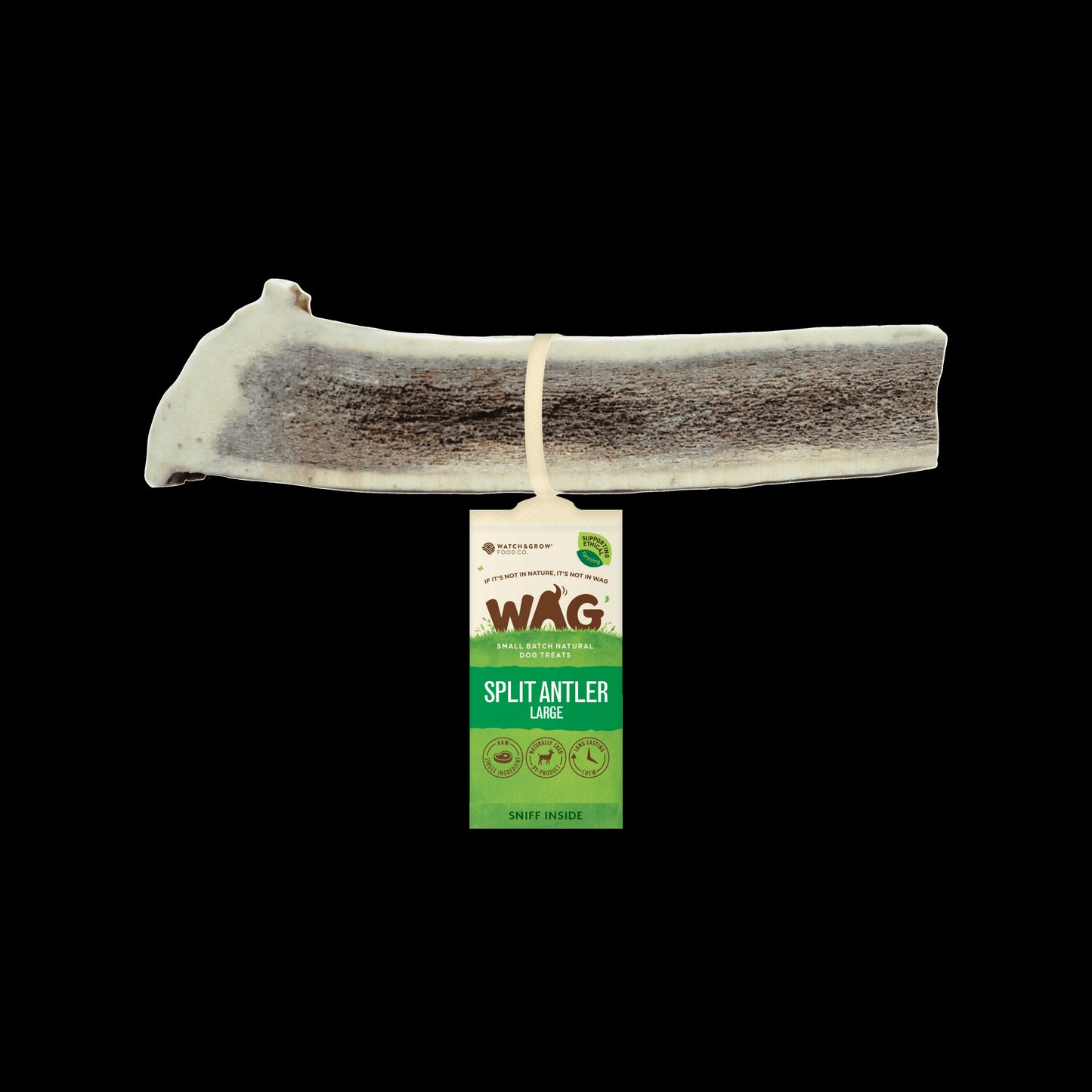 WAG Naturally Shed Split Deer Antler Long Lasting Dog Treat