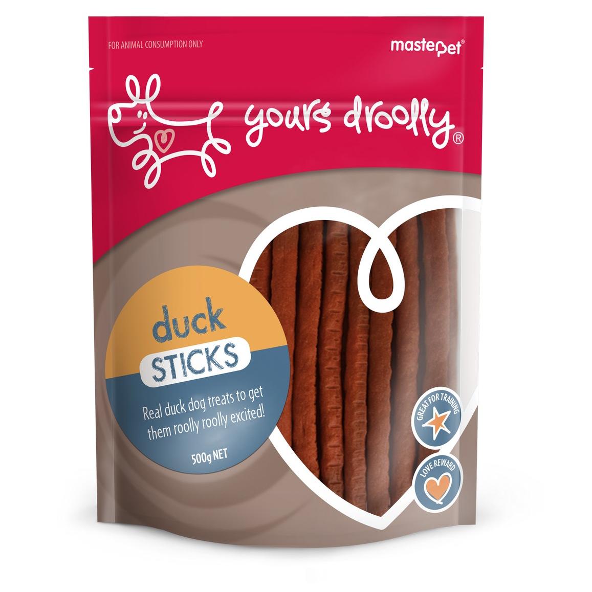 Yours Droolly Duck Sticks Dog Treats 500G