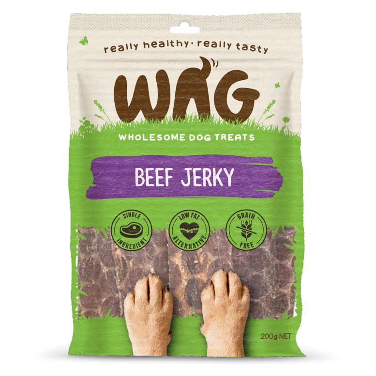 WAG Beef Jerky Dog Treats 200g