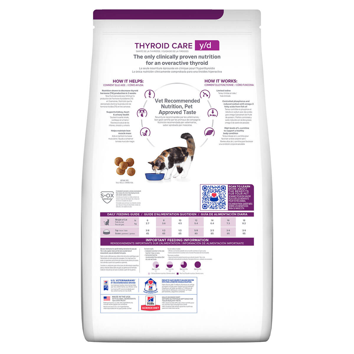 Hill's Prescription Diet Y/D Thyroid Care Dry Cat Food 1.8kg