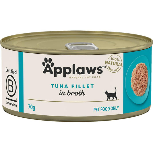 Applaws Natural Tuna Fillet in Broth Wet Cat Food Can