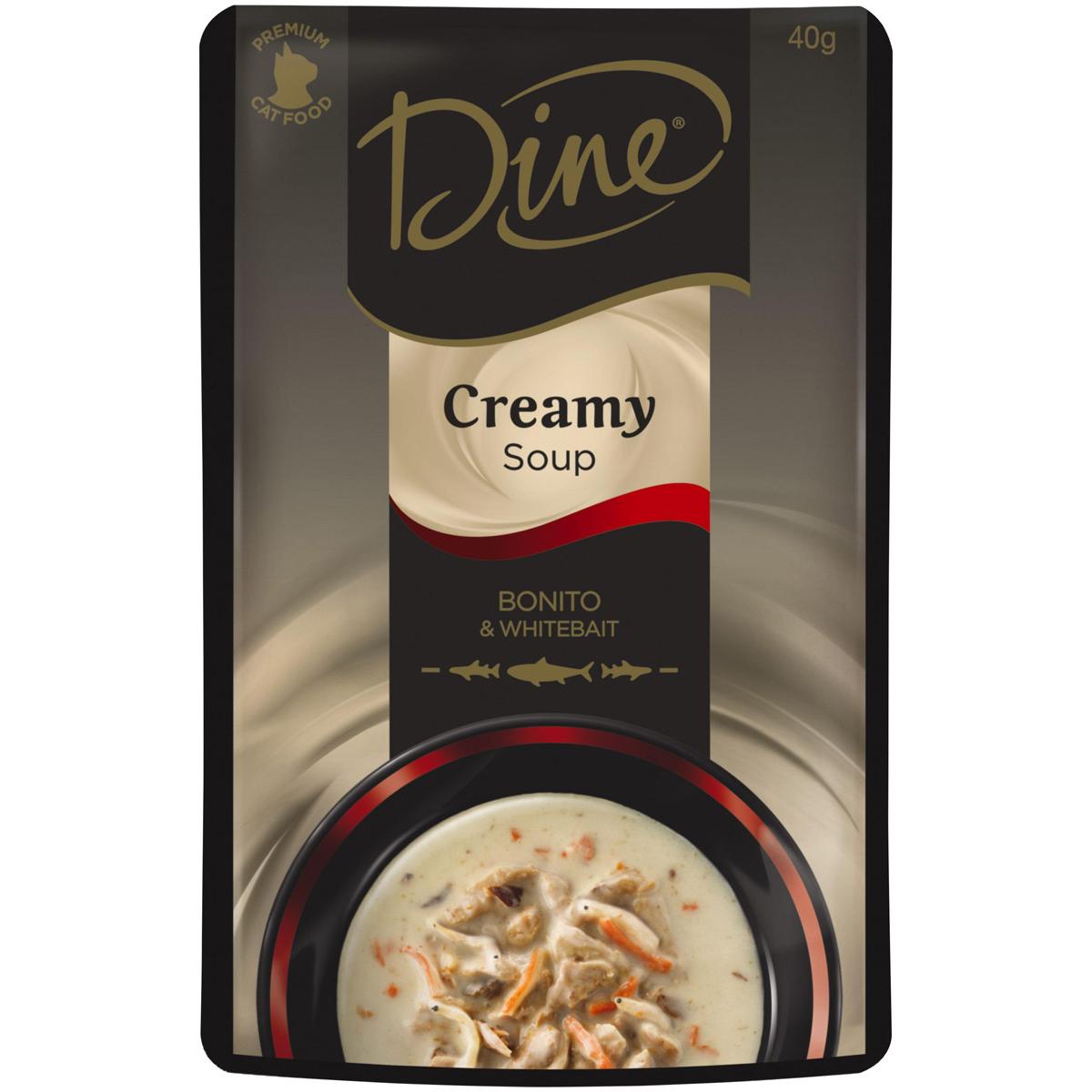 Dine Creamy Soup Bonito & Whitebait Wet Cat Food 40g