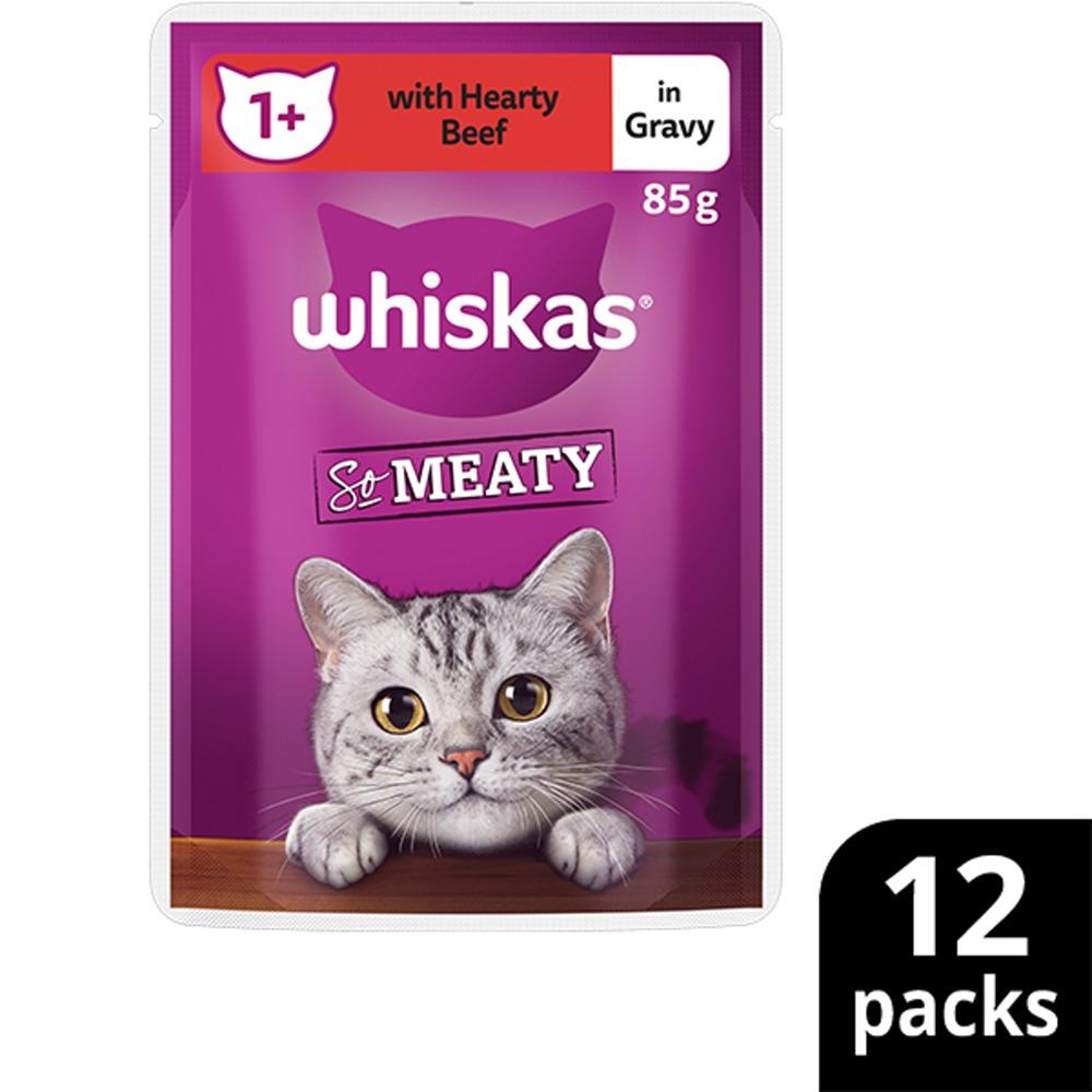 Whiskas Adult So Meaty Meat Cuts Gravy Wet Cat Food 12 x 85g