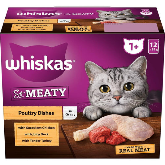 Whiskas Tasty Trios Meat Selection Wet Cat Food 12x85g