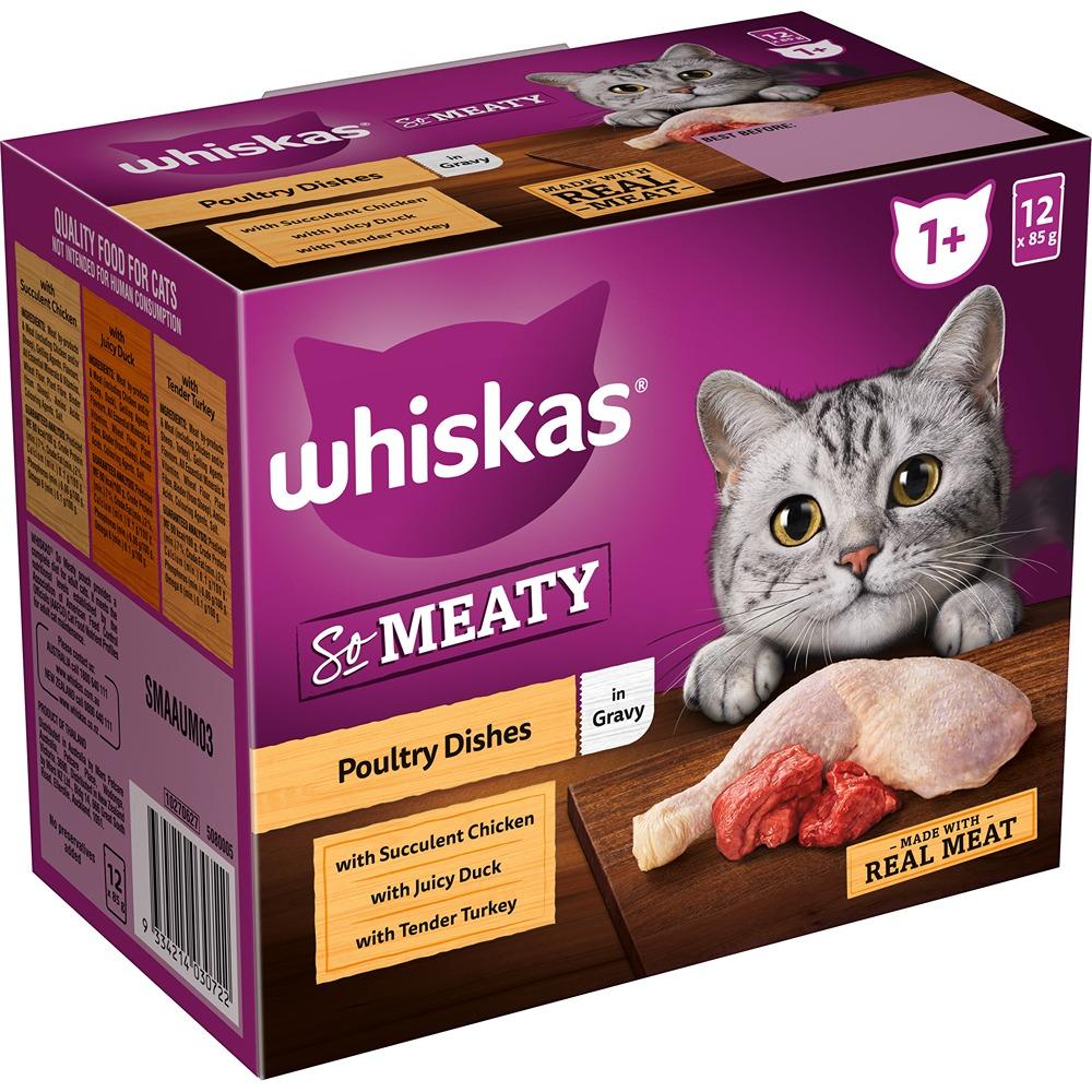 Whiskas Tasty Trios Meat Selection Wet Cat Food 12x85g