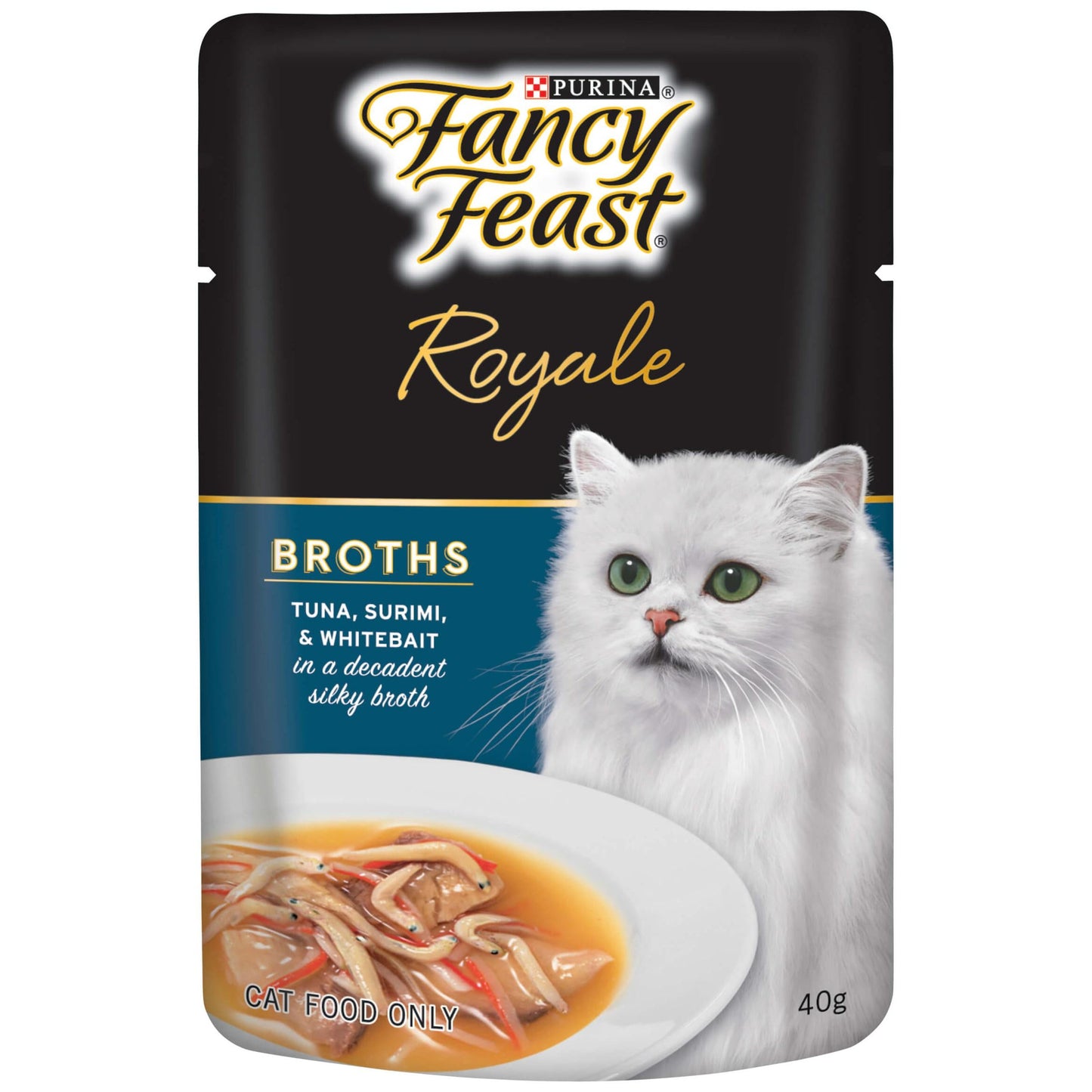 Fancy Feast Royale Broths Tuna Surimi & Whitebait Wet Cat Food 40g