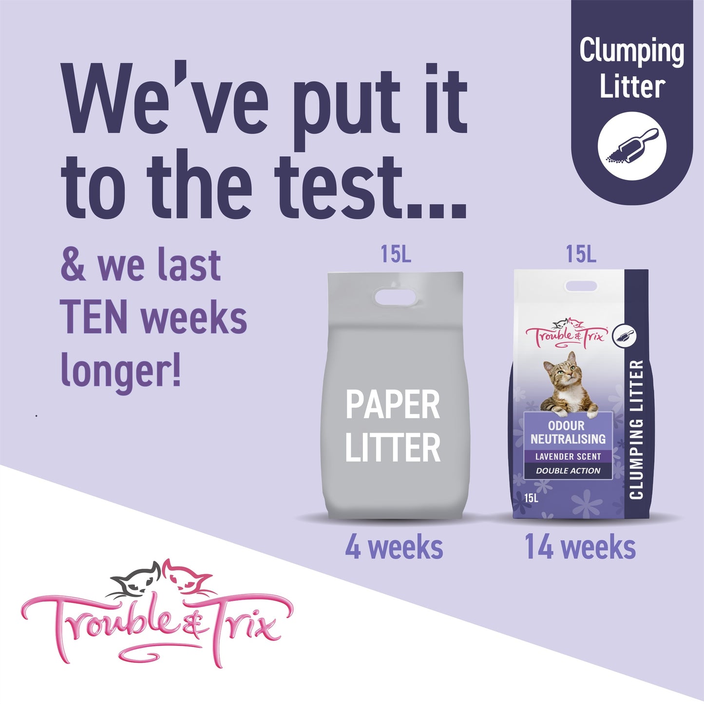 Trouble N Trix Clumping Odour Neutralising Lavender Scented Cat Litter