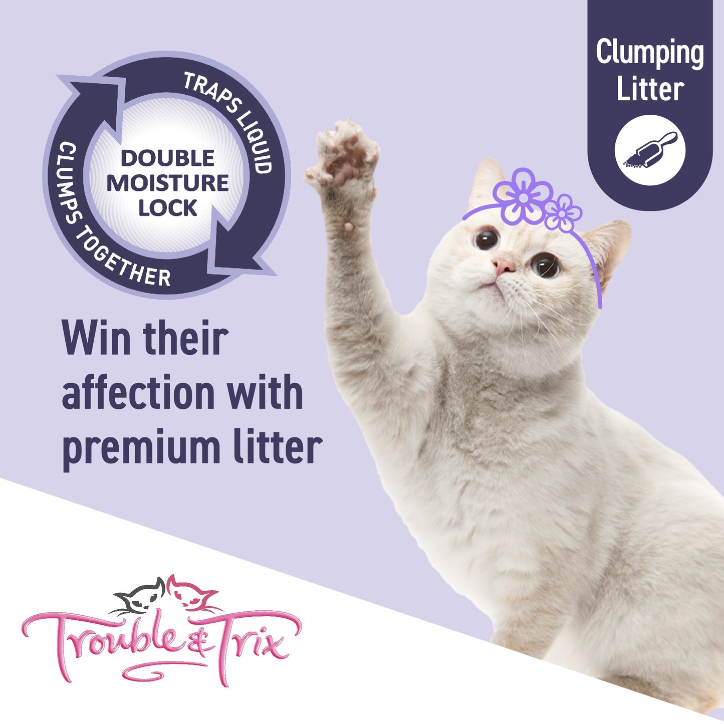 Trouble N Trix Clumping Odour Neutralising Lavender Scented Cat Litter