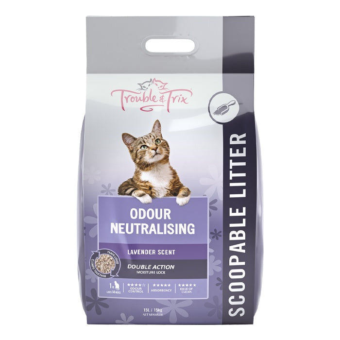 Trouble N Trix Clumping Odour Neutralising Lavender Scented Cat Litter