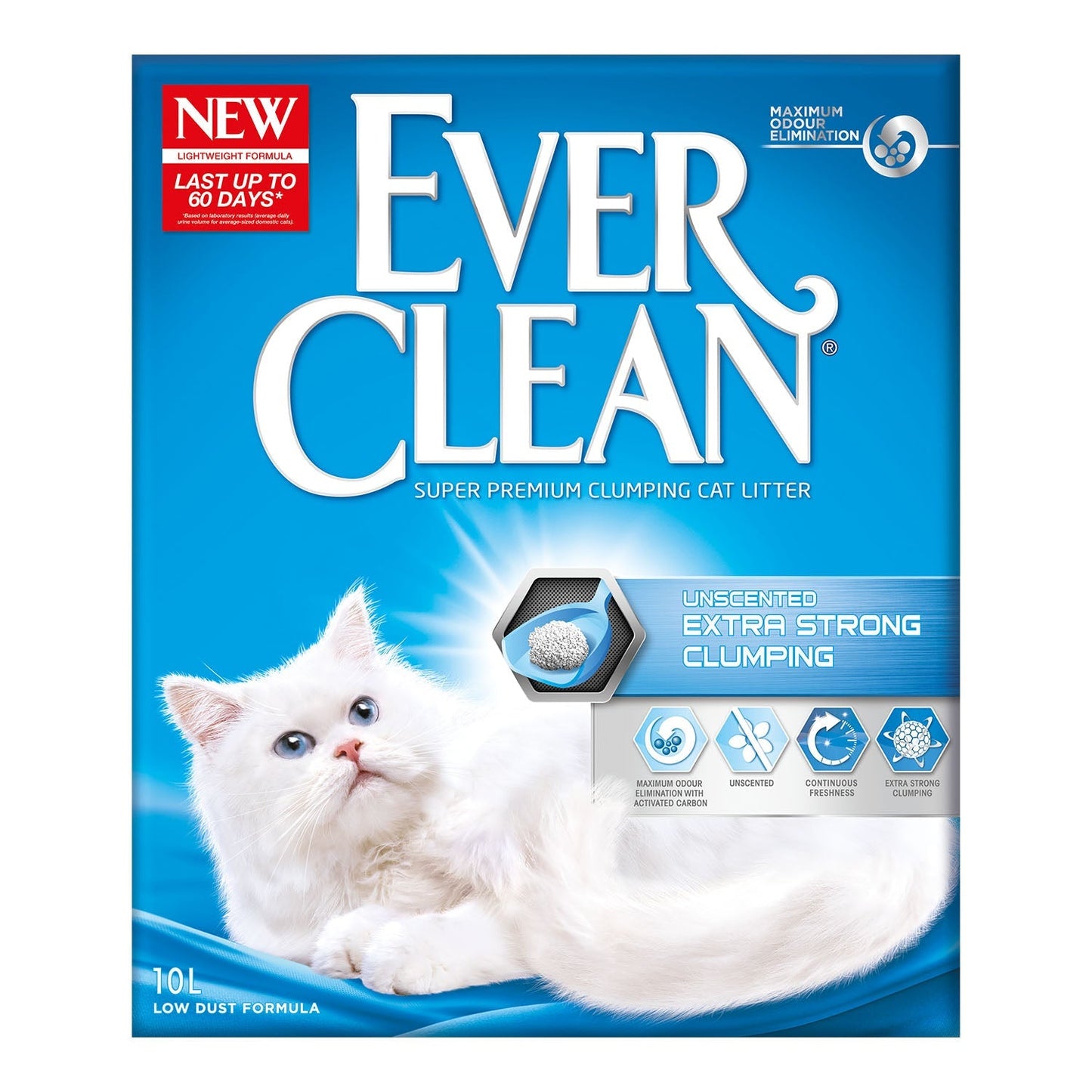 Ever Clean Unscented Extra Strong Clumping Cat Litter 10L