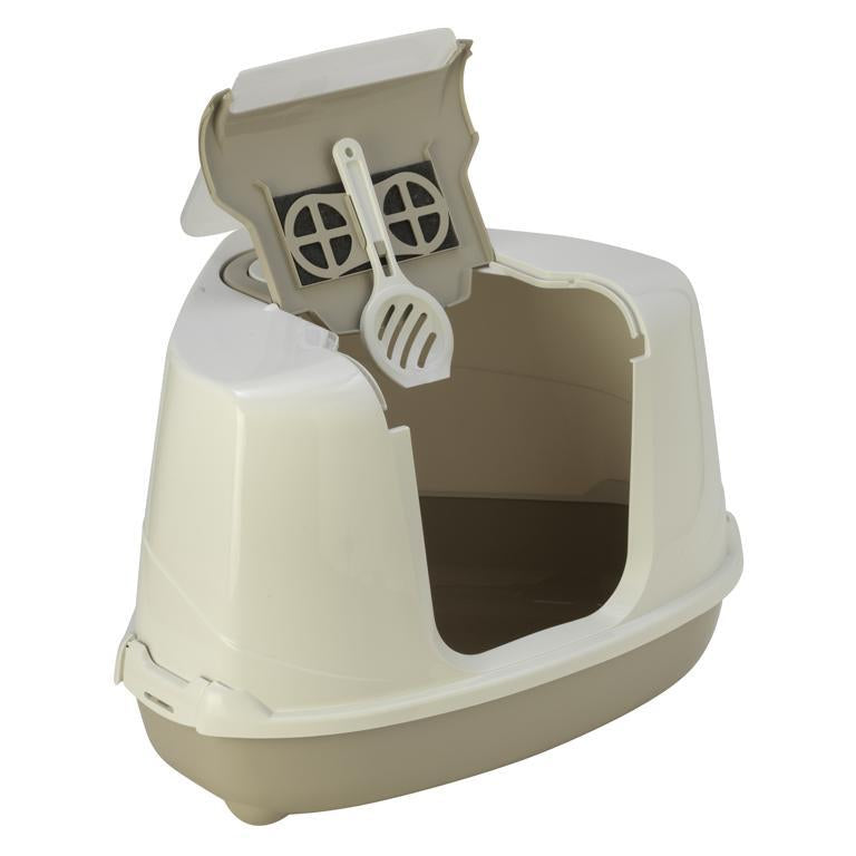 Moderna Hooded Corner Flip Cat Litter Box