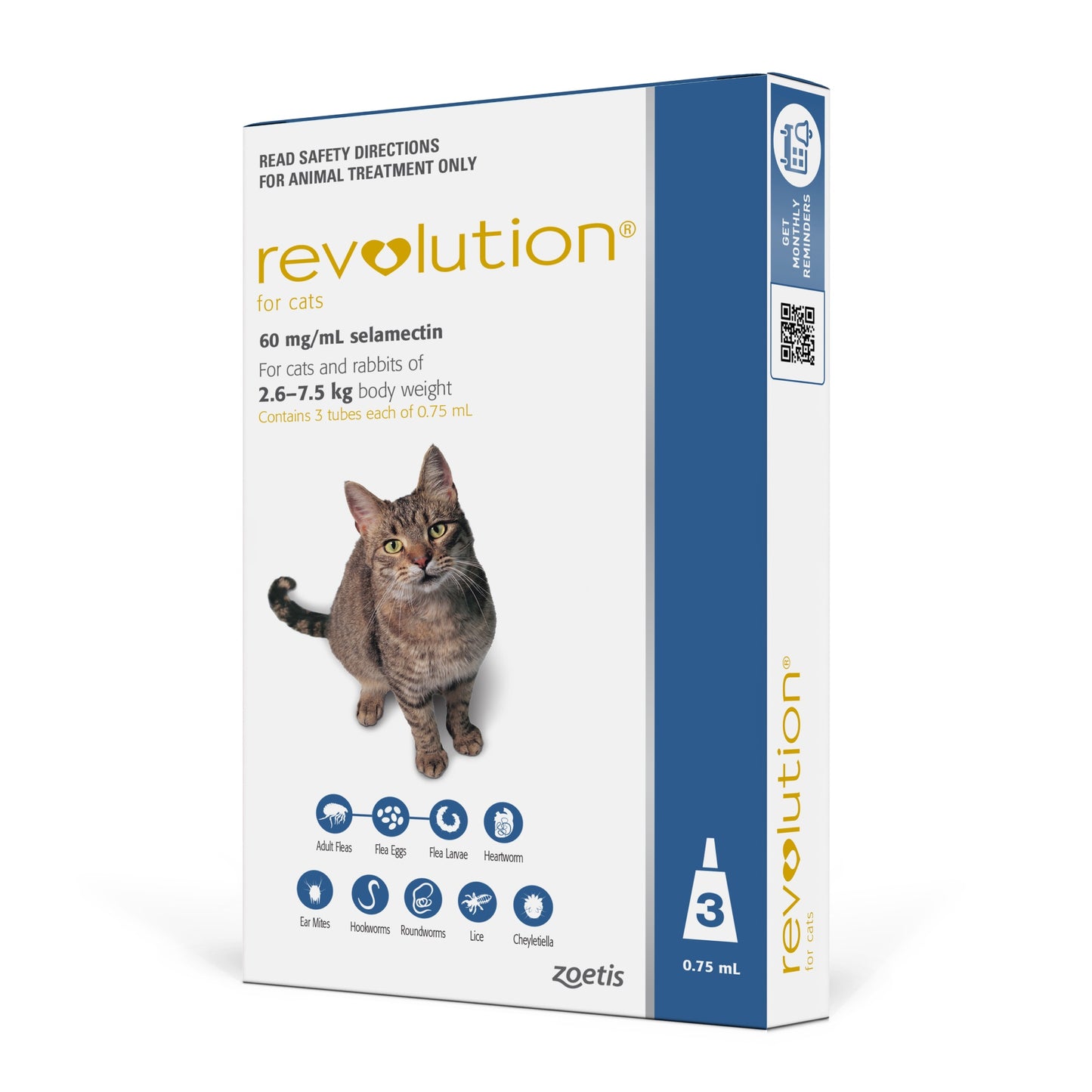 Revolution Medium Cat 2.5-7.5kg Flea & Worm Spot-On Treatment