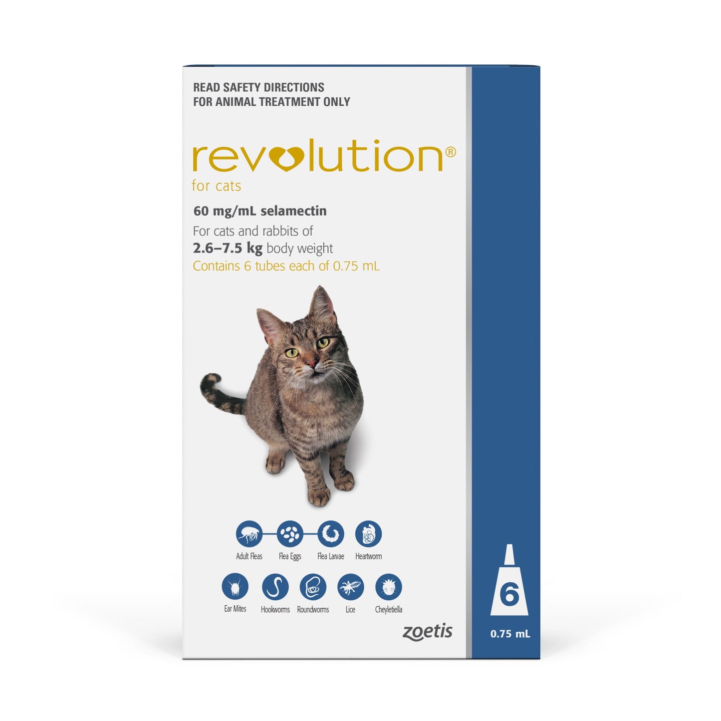 Revolution Medium Cat 2.5-7.5kg Flea & Worm Spot-On Treatment