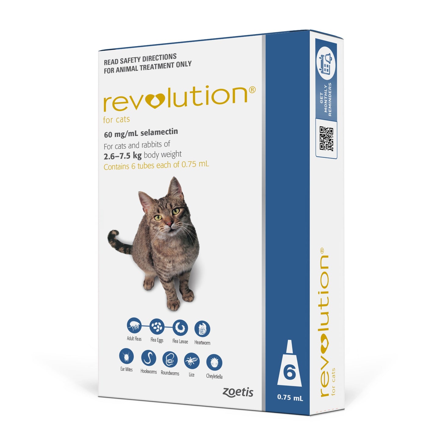 Revolution Medium Cat 2.5-7.5kg Flea & Worm Spot-On Treatment
