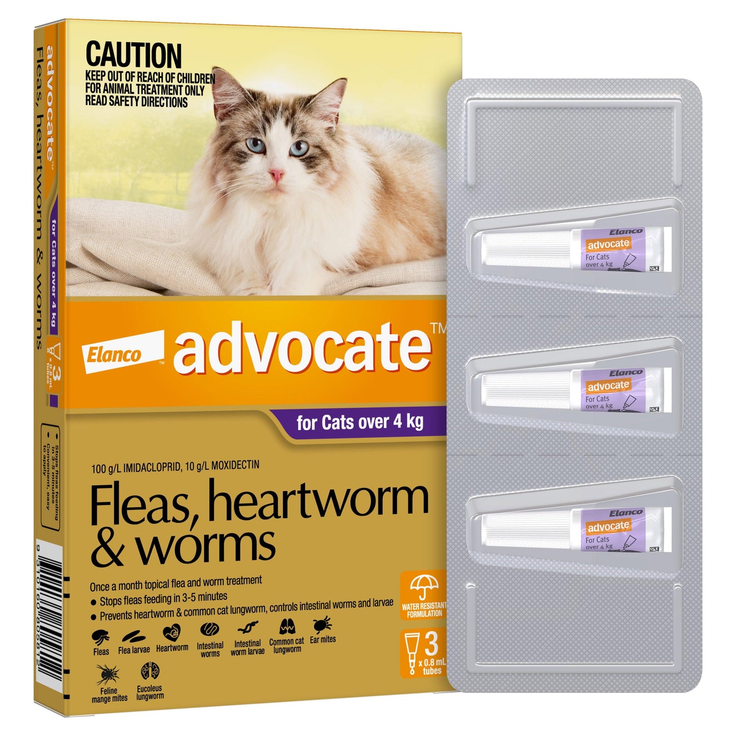 Advocate Flea & Worm Treatment >4kg Cat