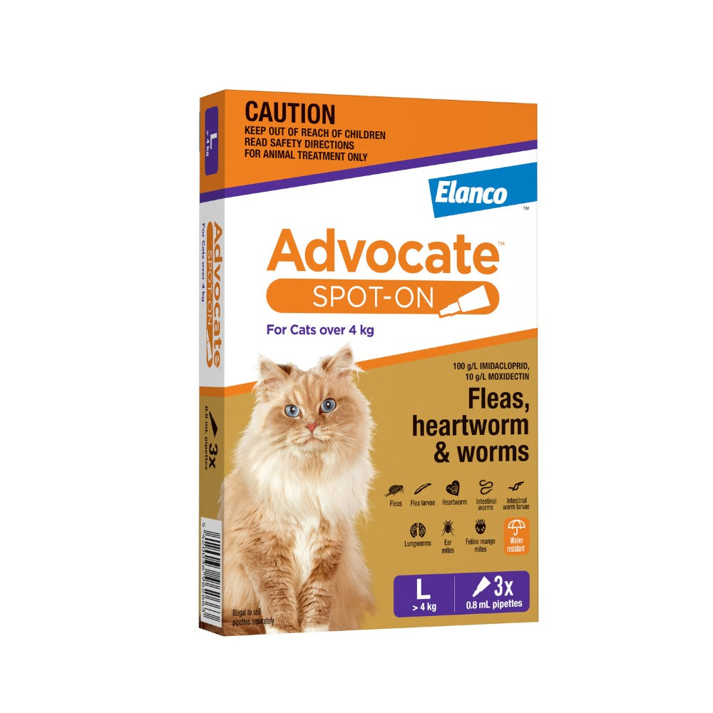 Advocate Spot-On Flea & Worm Treatment >4kg Cat