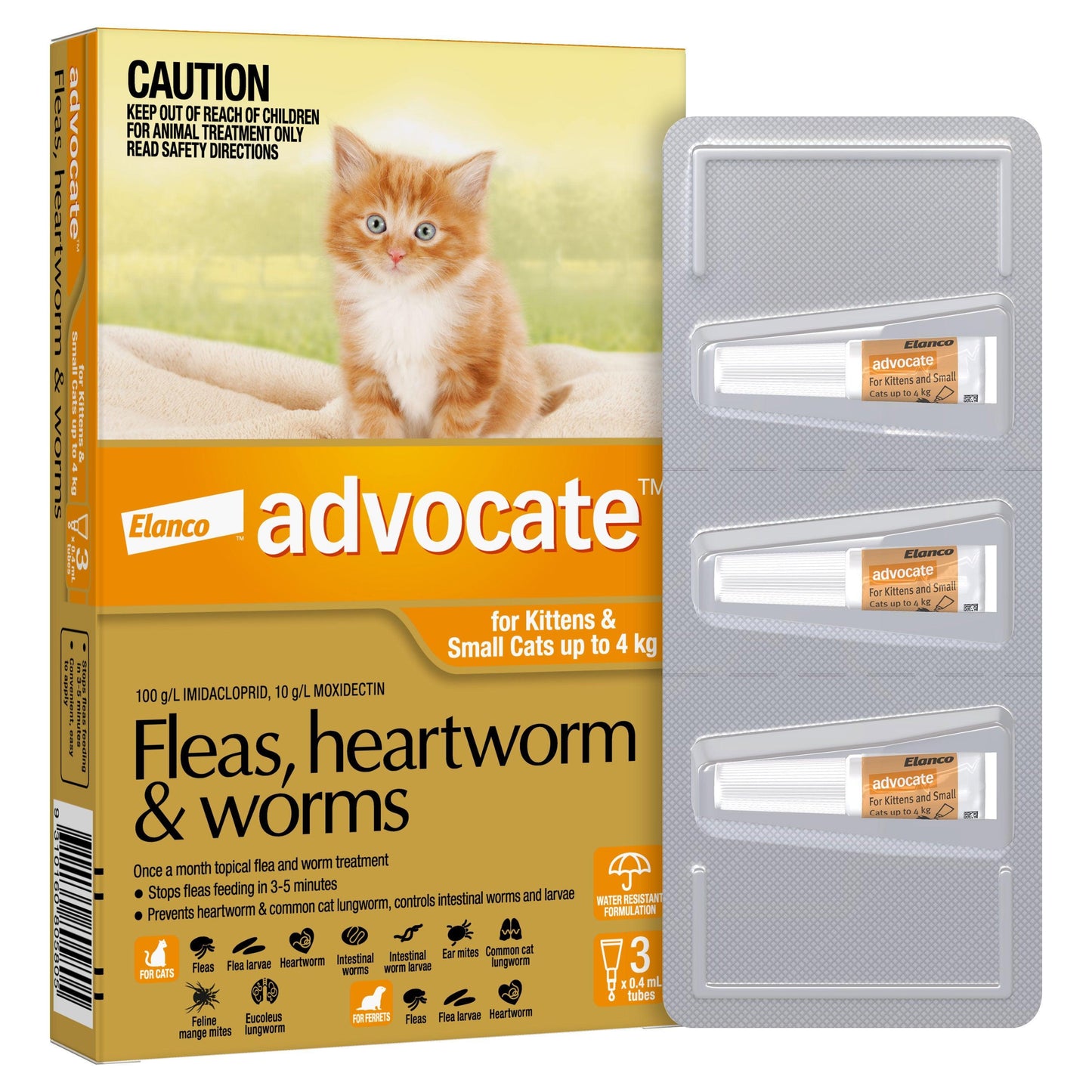 Advocate Spot-On Flea & Worm Treatment <4kg Cat