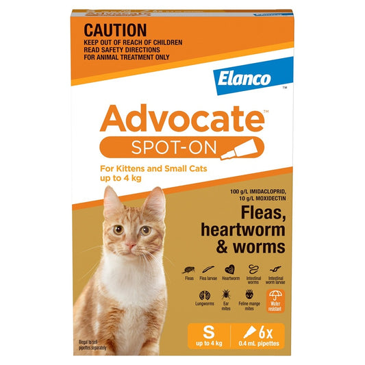 Advocate Spot-On Flea & Worm Treatment <4kg Cat