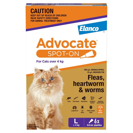 Advocate Spot-On Flea & Worm Treatment >4kg Cat