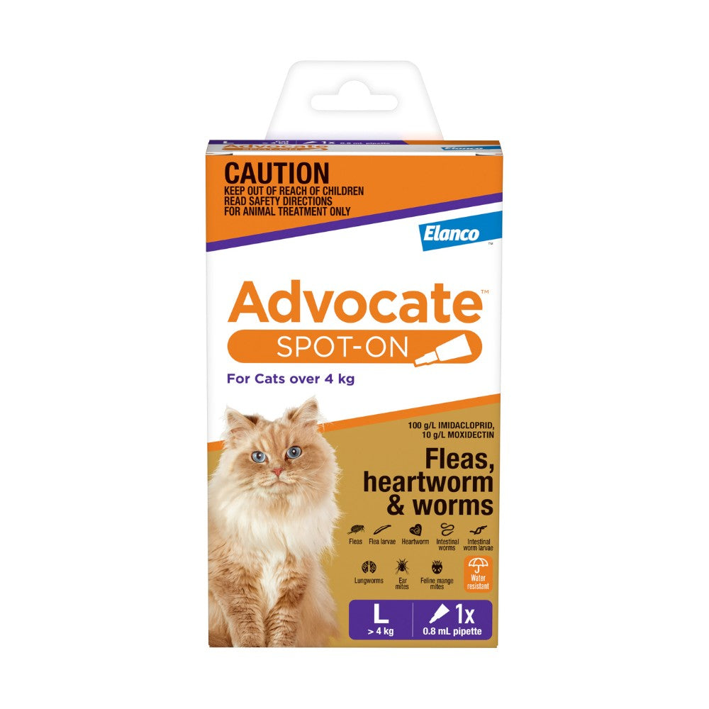 Advocate Spot-On Flea & Worm Treatment >4kg Cat