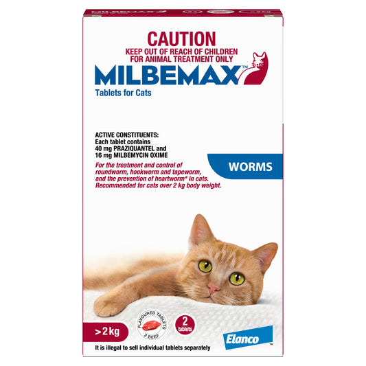 Milbemax Allwormer >2kg Cat 2 Pack
