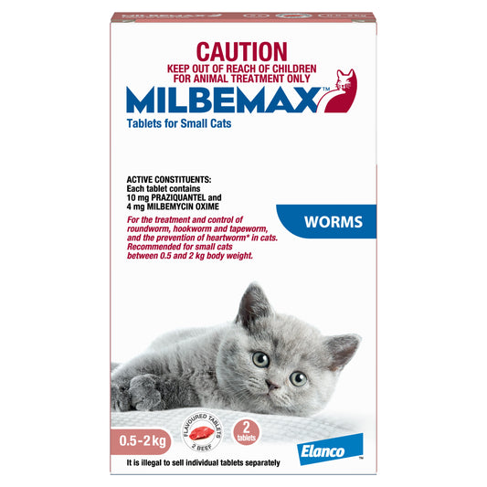 Milbemax Allwormer 0.5-2kg Cat 2pk