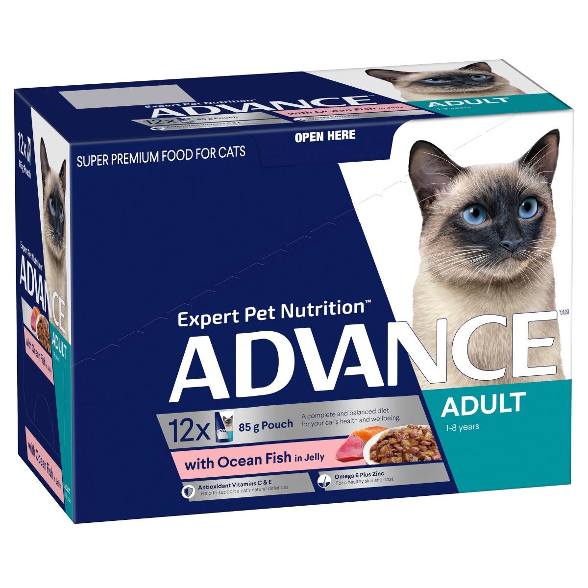 Advance Adult Ocean Fish In Jelly Wet Cat Food 12x85G