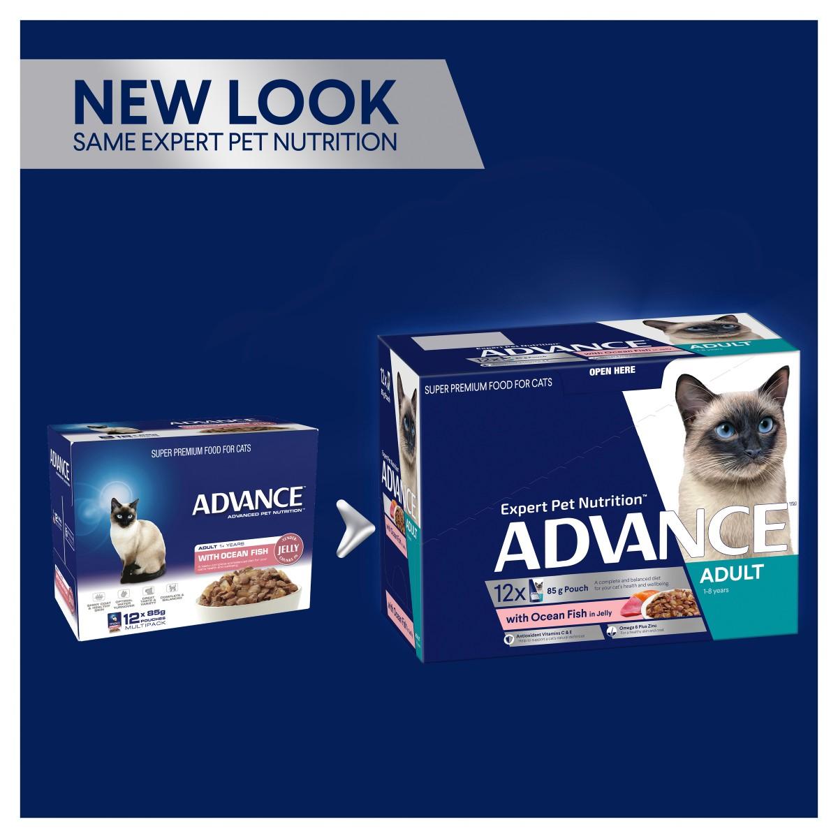 Advance Adult Ocean Fish In Jelly Wet Cat Food 12x85G