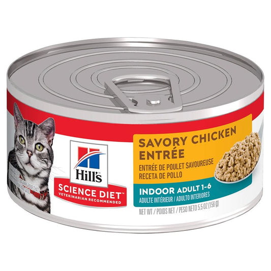 Hill's Science Diet Adult Indoor Savory Chicken Entrée Canned Wet Cat Food 156g