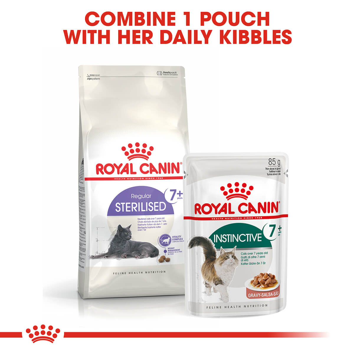 Royal Canin Instinctive 7+ Adult In Gravy Wet Cat Food 85G