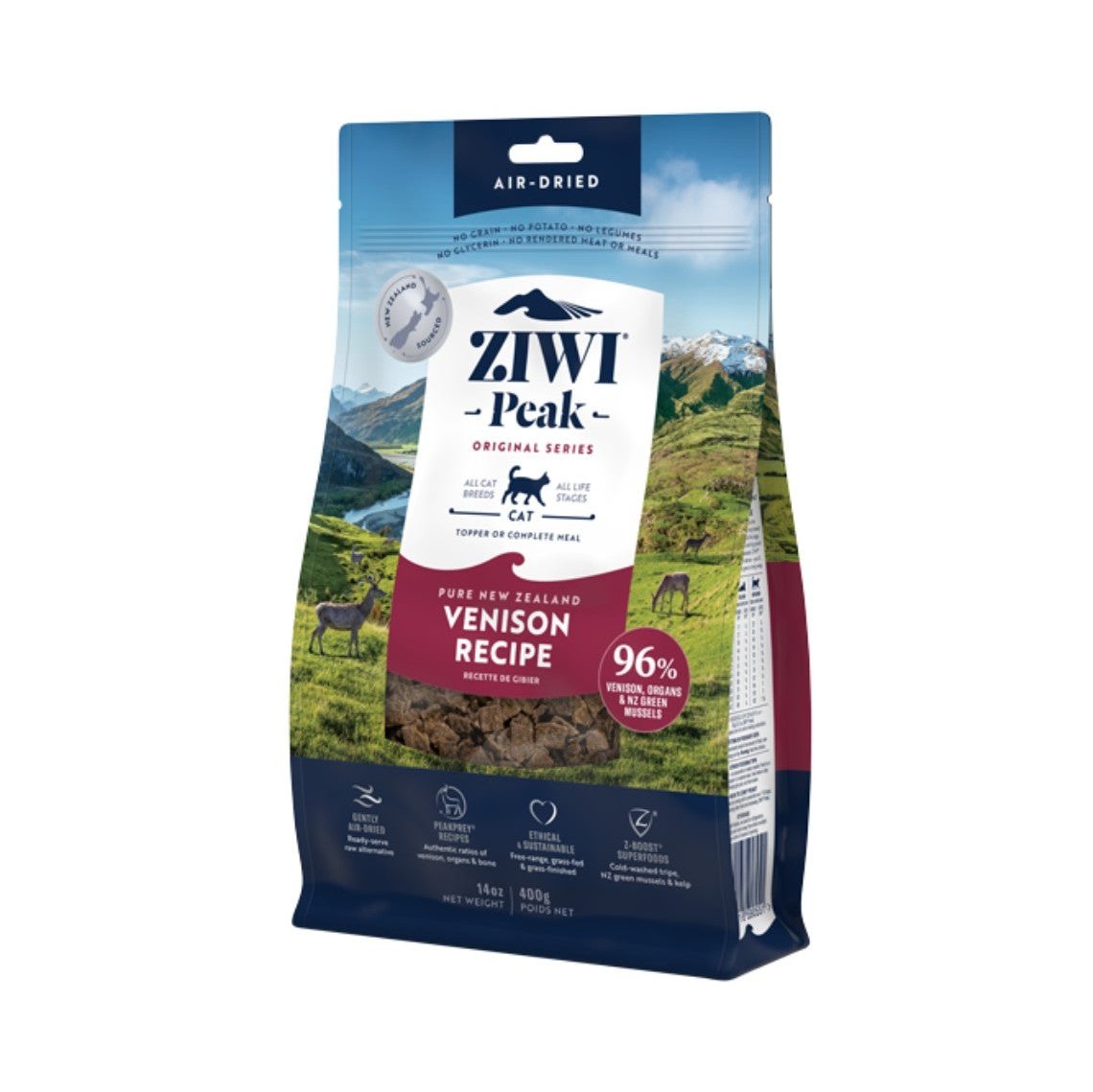 Ziwi Peak Air Dried Venison Recipe Dry Cat Food 400g