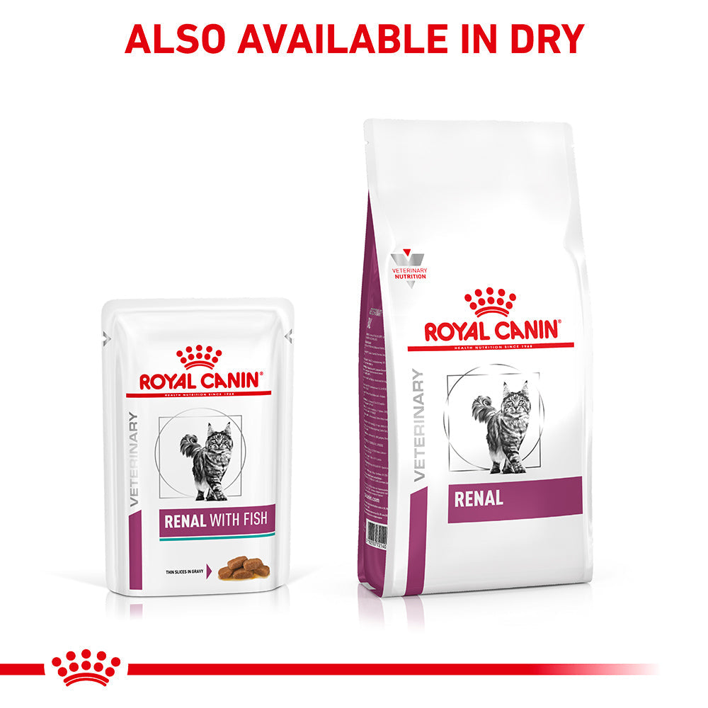 ROYAL CANIN VETERINARY DIET Renal Fish Adult Wet Cat Food Pouches 85G