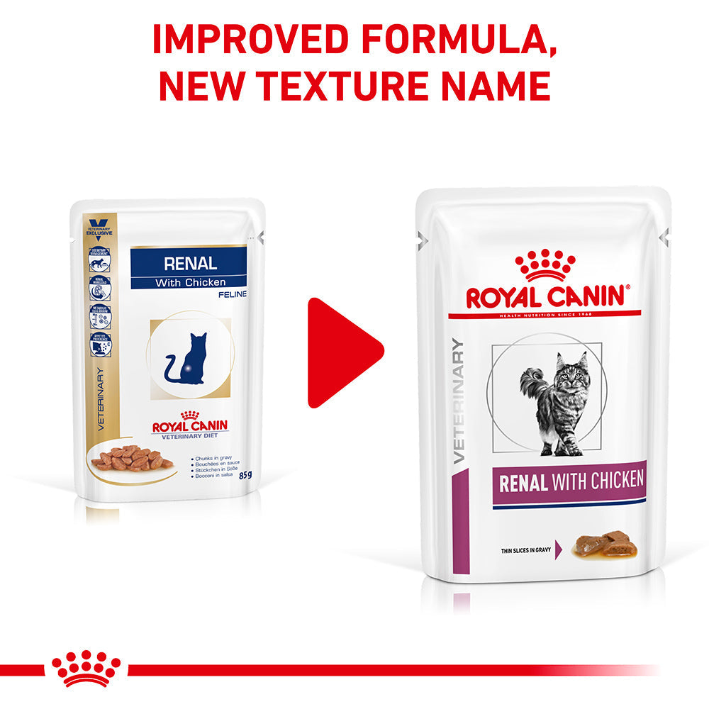 ROYAL CANIN VETERINARY DIET Renal Chicken Adult Wet Cat Food Pouches 85G