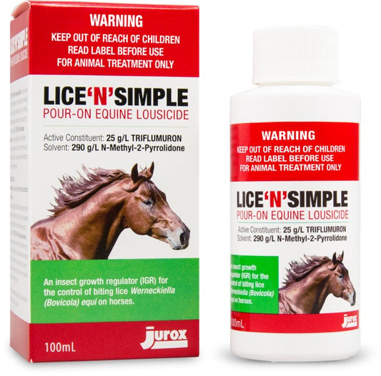 Lice N Simple Pour On Lice Horse Treatment
