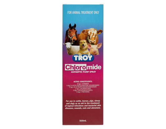 Troy Chloromide Antiseptic Spray Dog & Livestock Treatment