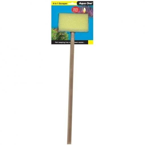 Aqua One 4-In-1 Aquarium Scraper and Cleaner