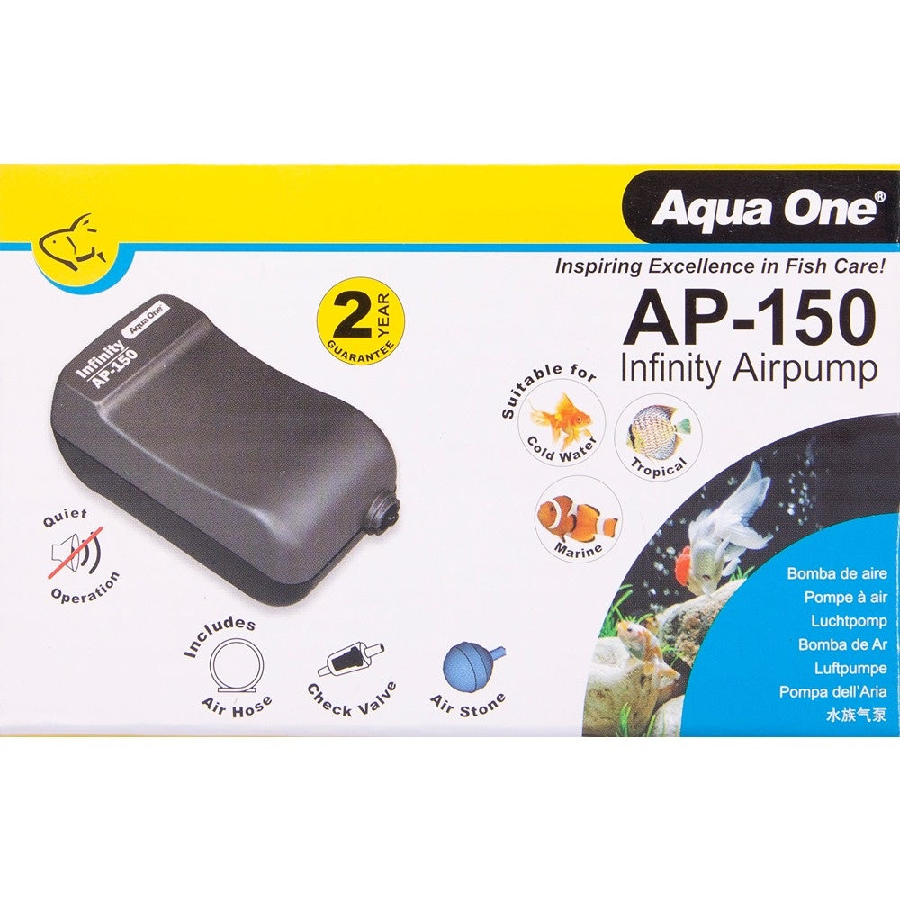 Aqua One AP150 Infinity Airpump Single 100L/HR