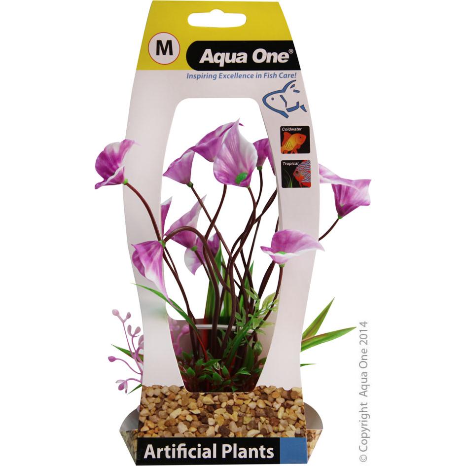 Aqua One Plastic Plant Villarsia with Gravel Base