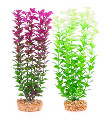 Kazoo Plastic Plant Small Leaf Purple & White - Small