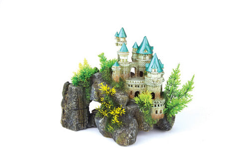 Kazoo Mountain Castle with Plants Medium Tank Ornament