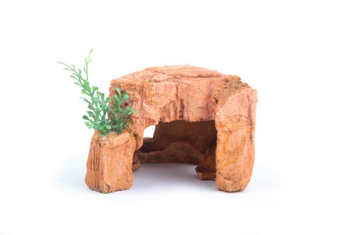 Kazoo Sandstone Rock with Plant Mini Tank Ornament